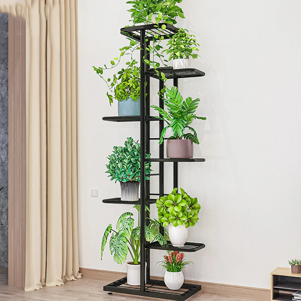 HobbyLane 7 Tier Metal Plant Stand for Indoor Outdoor Display