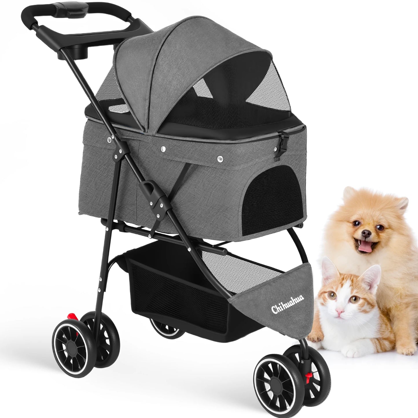 CHIHUAHUA Pet Stroller For Small Dogs And Cats Foldable Travel Carrier