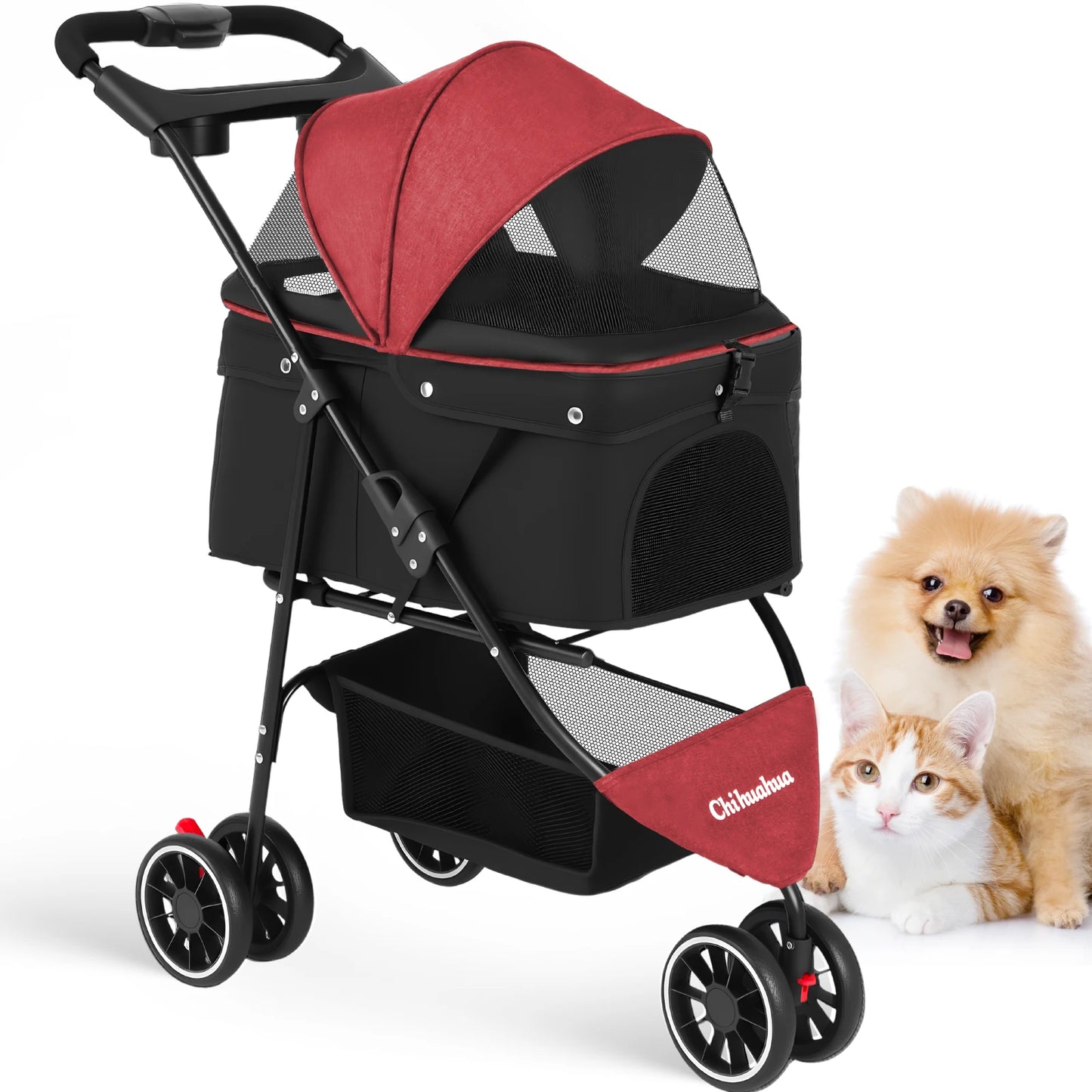 CHIHUAHUA Pet Stroller For Small Dogs And Cats Foldable Travel Carrier