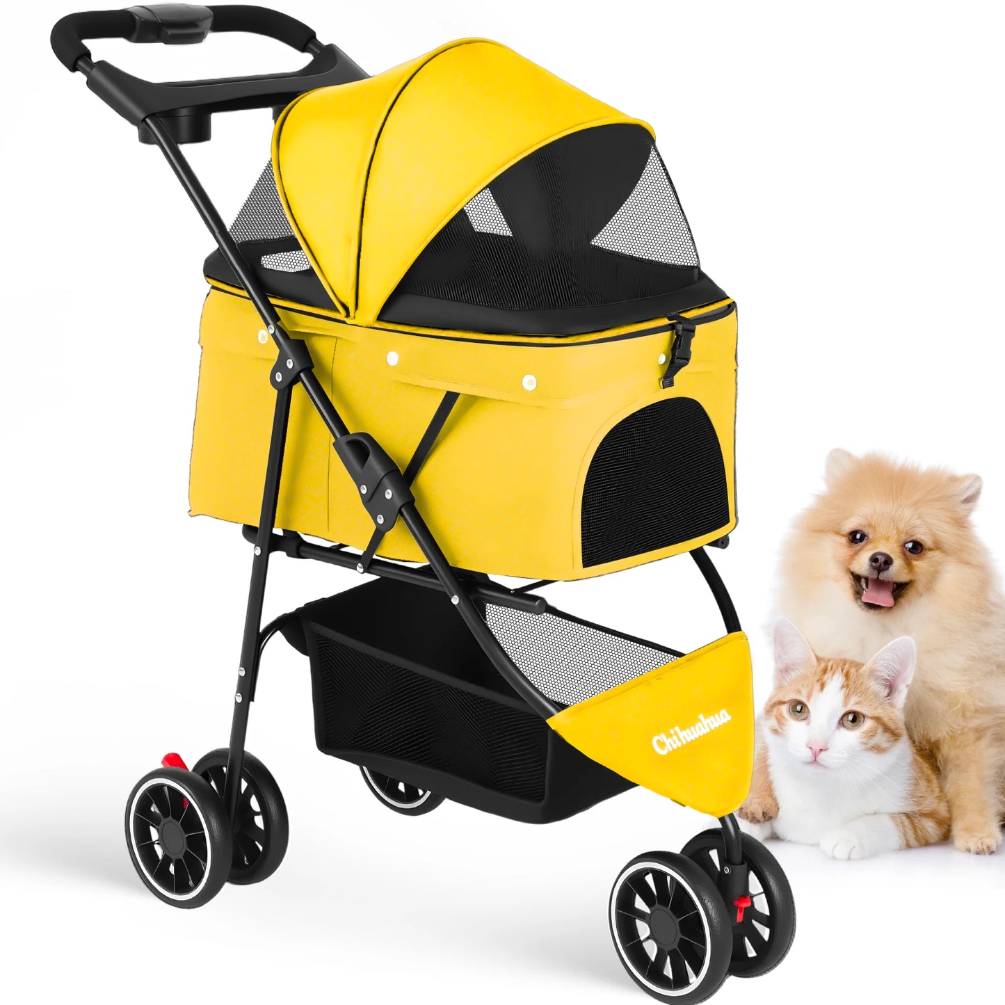 CHIHUAHUA Pet Stroller For Small Dogs And Cats Foldable Travel Carrier