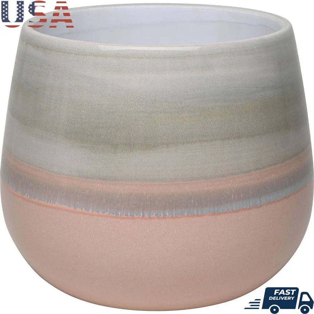 Ceramic Planter With Drainage Holes For Indoor Outdoor Plants