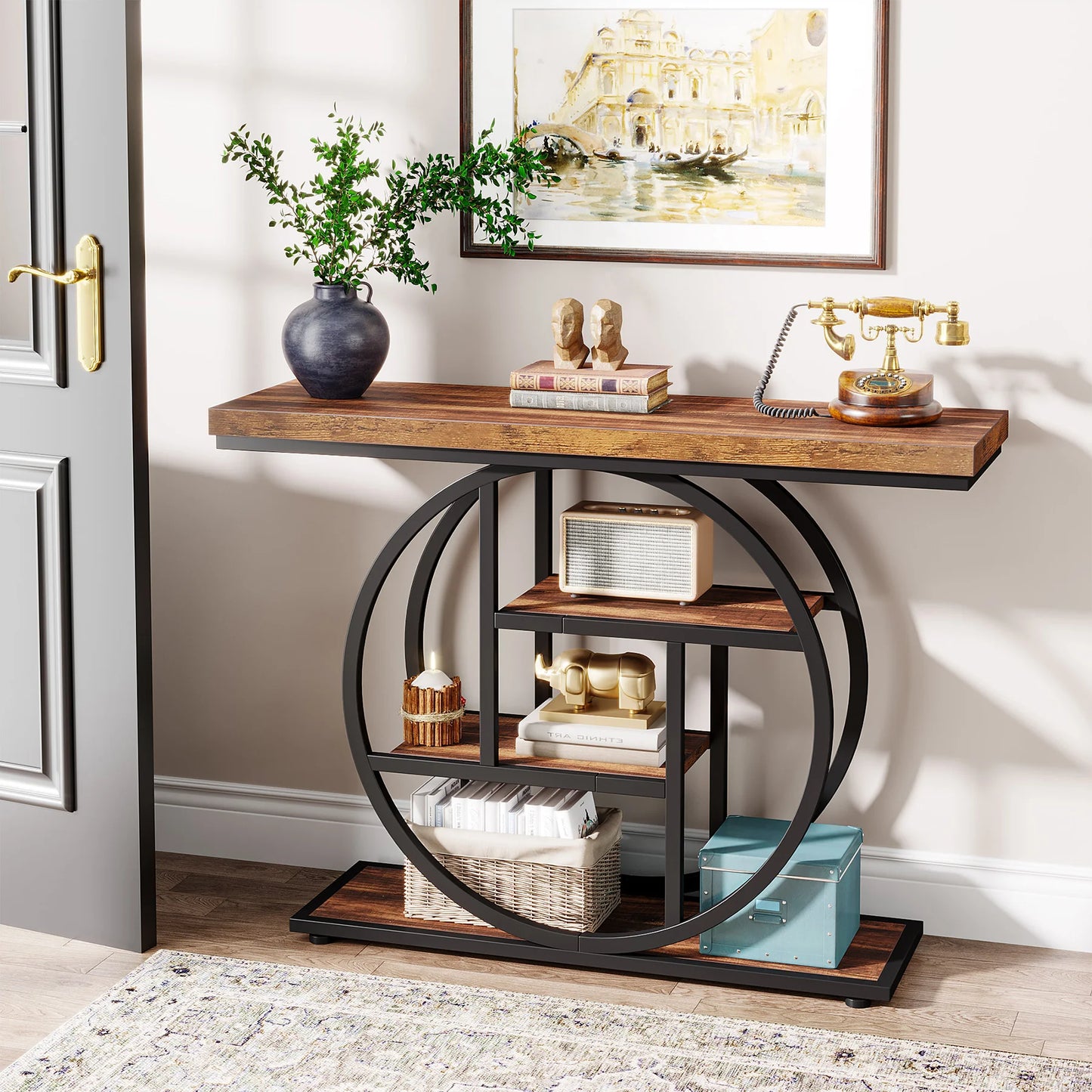 Tribesigns 4-Tier Console Table For Living Room Entryway