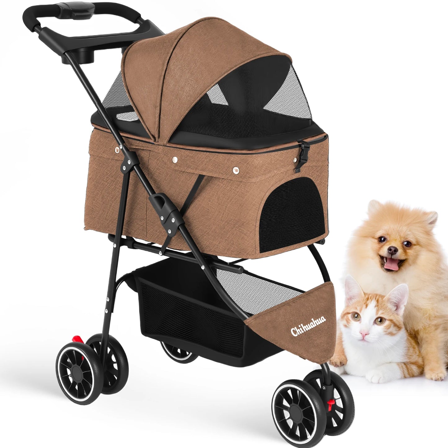 CHIHUAHUA Pet Stroller For Small Dogs And Cats Foldable Travel Carrier