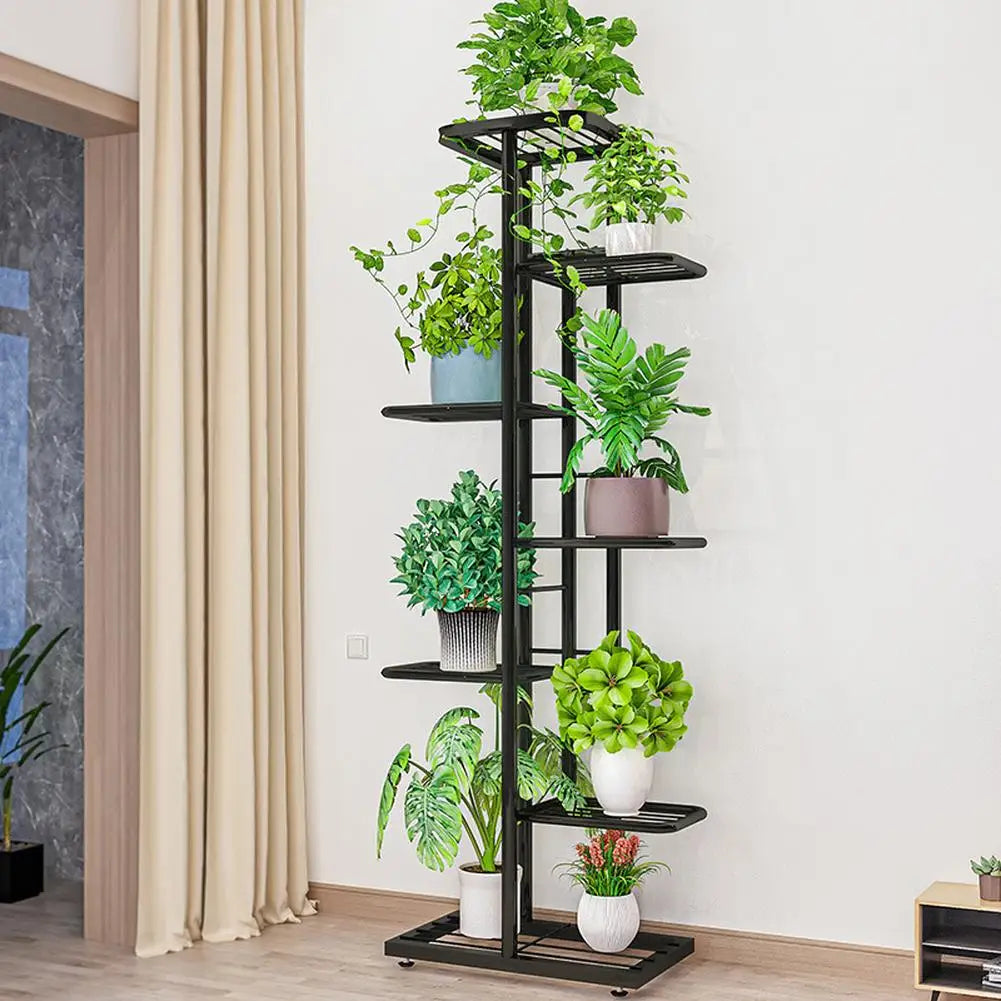 HobbyLane 7 Tier Metal Plant Stand for Indoor Outdoor Display