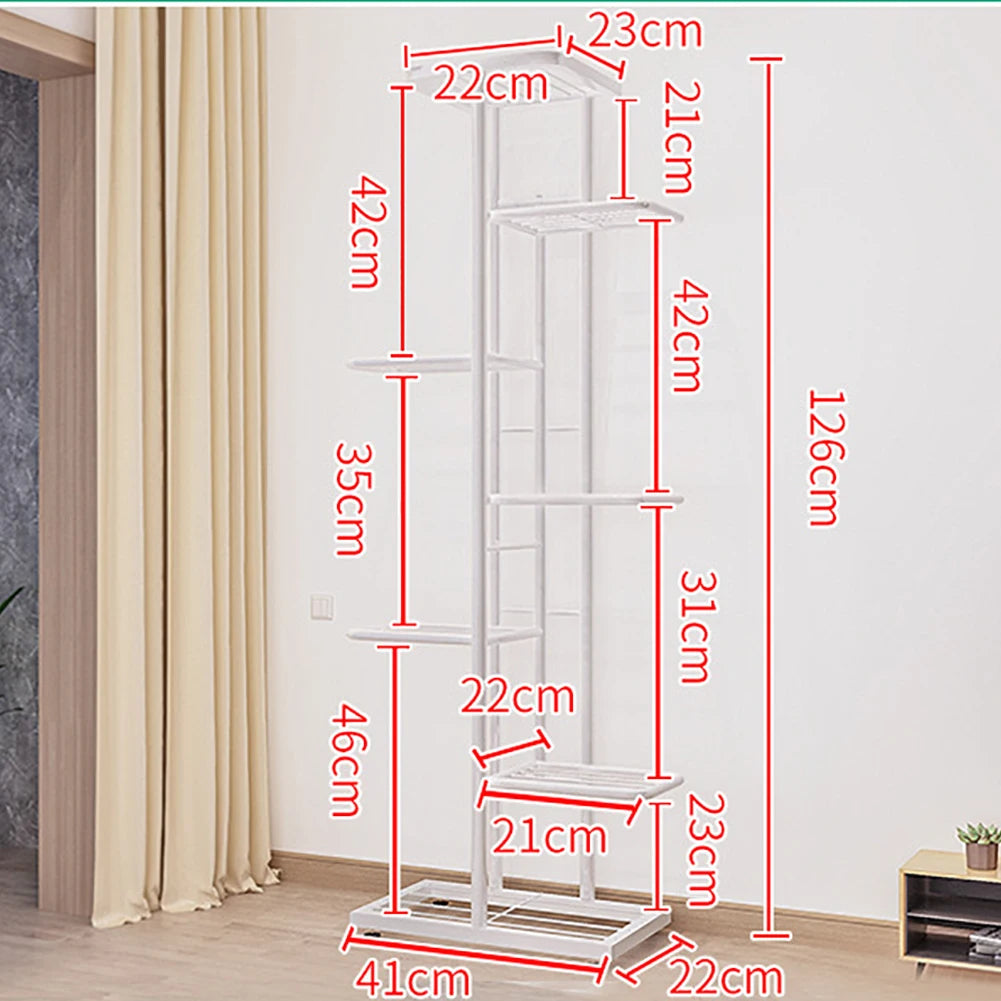 HobbyLane 7 Tier Metal Plant Stand for Indoor Outdoor Display