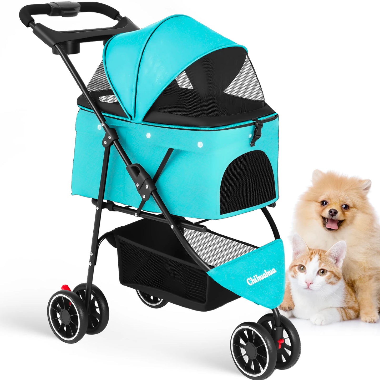 CHIHUAHUA Pet Stroller For Small Dogs And Cats Foldable Travel Carrier