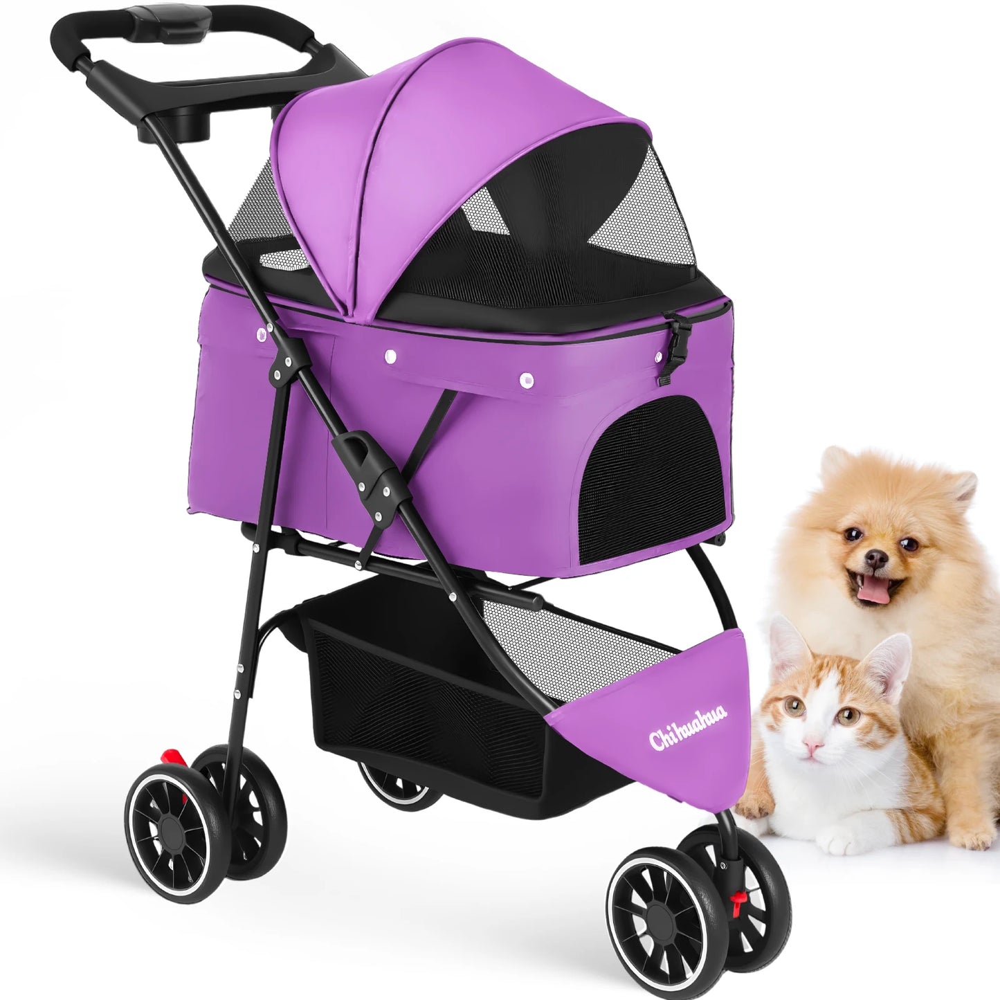 CHIHUAHUA Pet Stroller For Small Dogs And Cats Foldable Travel Carrier