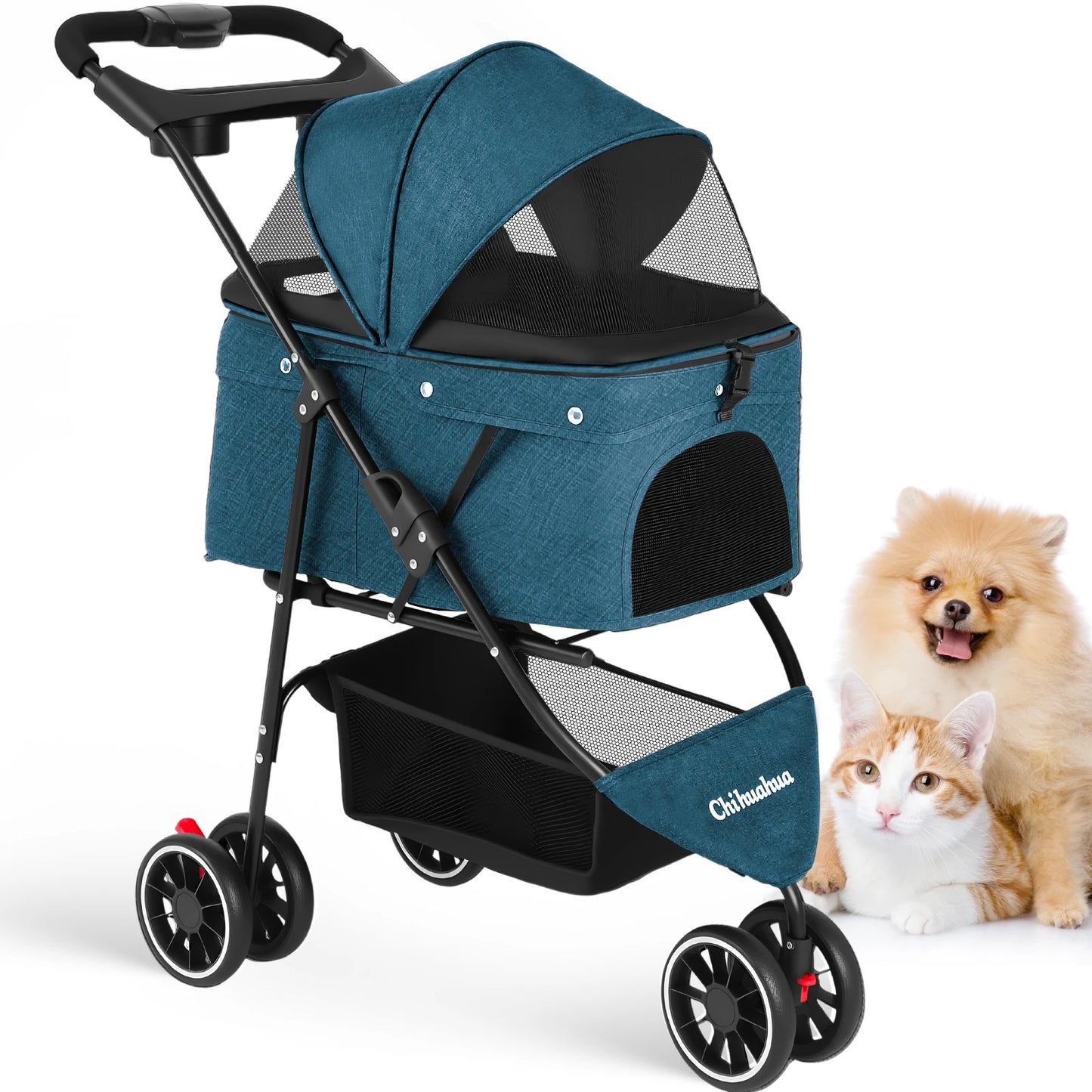 CHIHUAHUA Pet Stroller For Small Dogs And Cats Foldable Travel Carrier