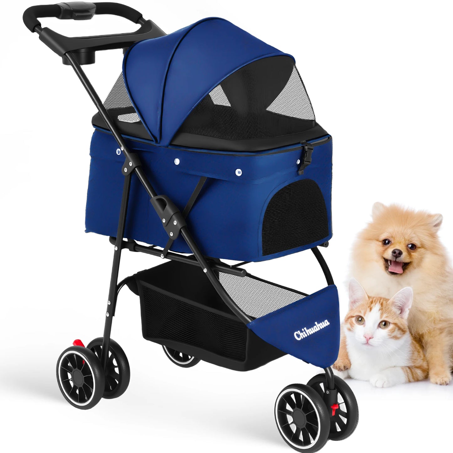 CHIHUAHUA Pet Stroller For Small Dogs And Cats Foldable Travel Carrier
