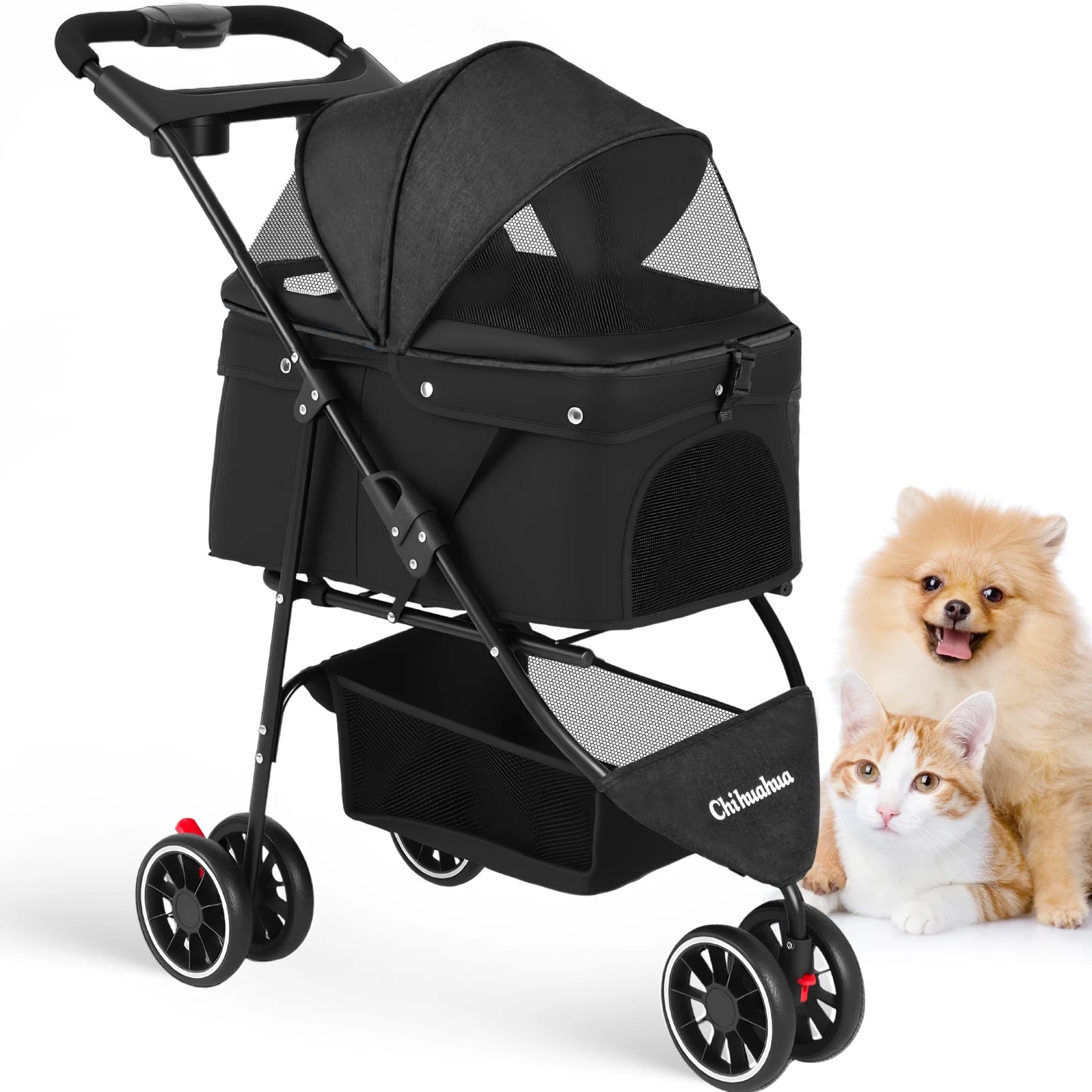 CHIHUAHUA Pet Stroller For Small Dogs And Cats Foldable Travel Carrier