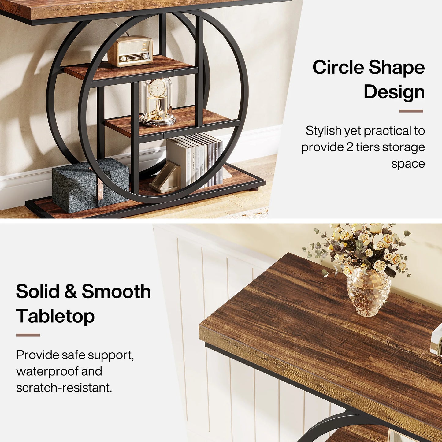 Tribesigns 4-Tier Console Table For Living Room Entryway