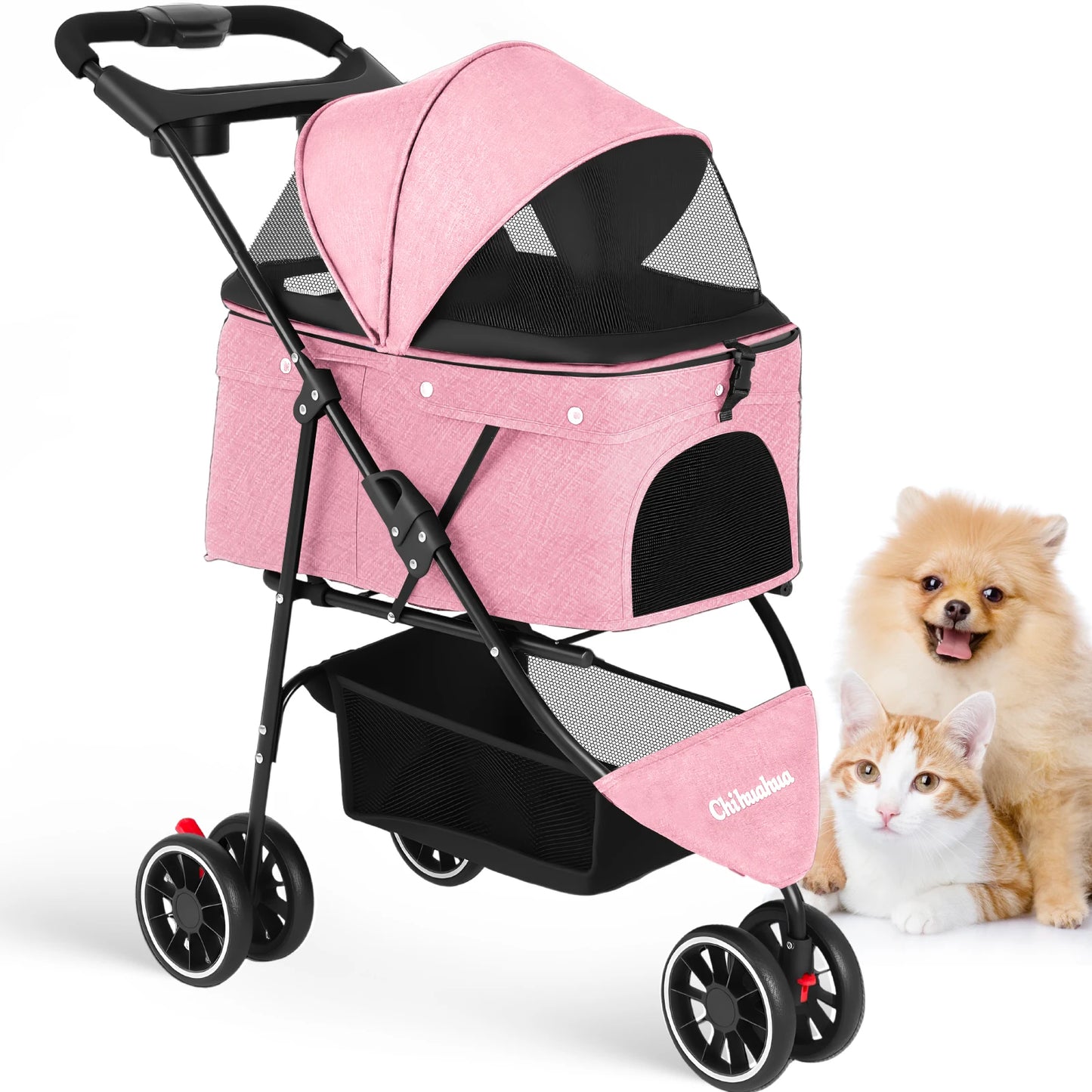 CHIHUAHUA Pet Stroller For Small Dogs And Cats Foldable Travel Carrier